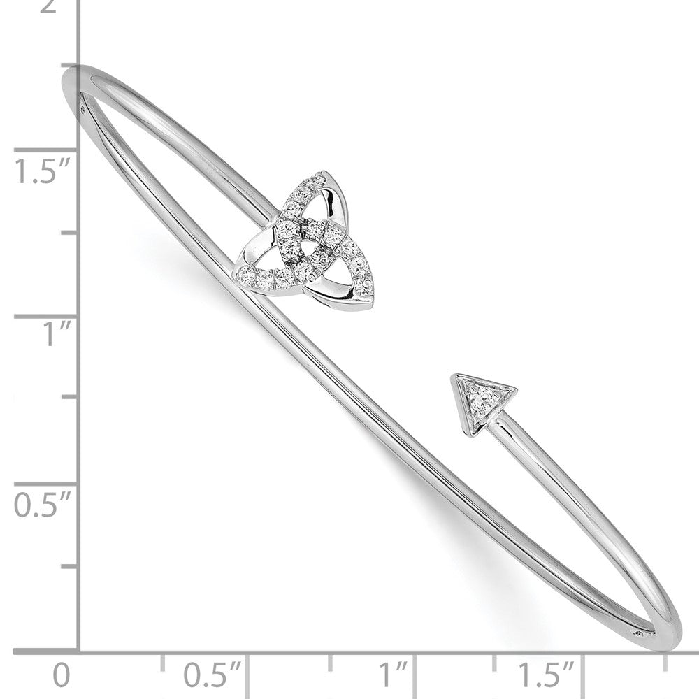 14K Gelbgold Armreif mit natürlichen Diamanten im Keltischen Knoten-Design