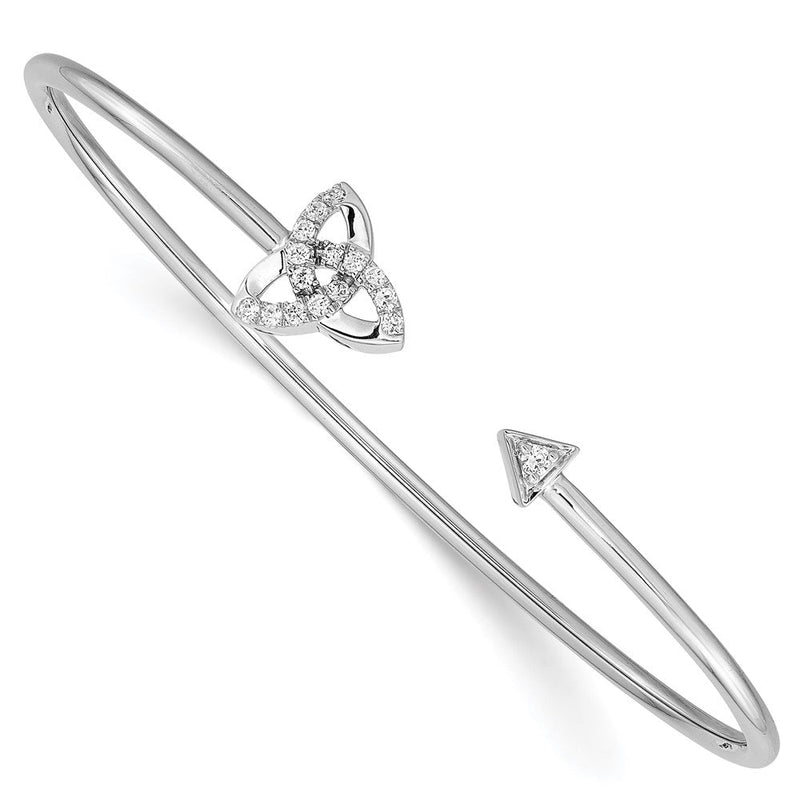 14K Weißgold 1/5 Ct. Im Labor Gezüchtet Diamant Vs/si+ G+ Keltisch Knoten Manschette Flexibel Armreif Armband