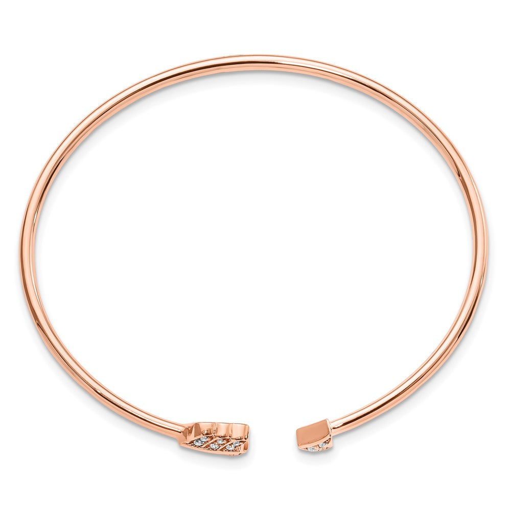 14K Gelbgold-Armreif mit natürlichen Diamanten im Pfeil-Design