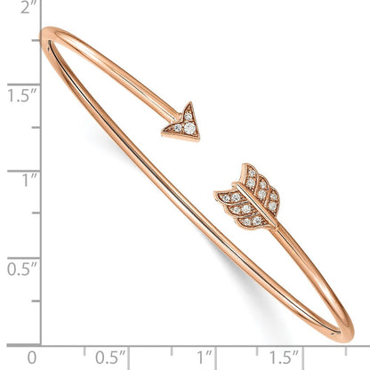 14K Gelbgold-Armreif mit natürlichen Diamanten im Pfeil-Design