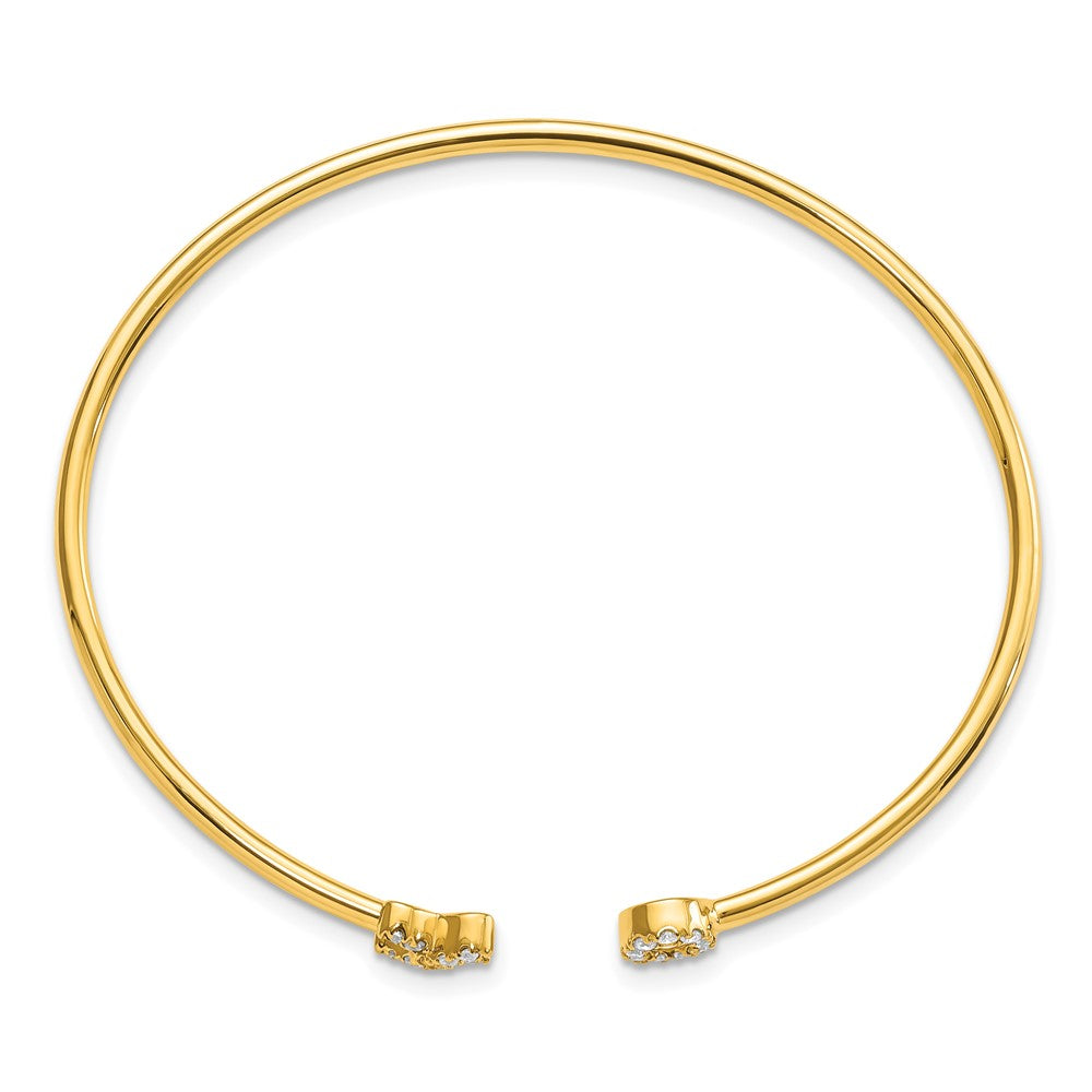 14K Gelbgold Armreif mit natürlichen Diamanten in X- und O-Form