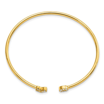 14K Gelbgold Armreif mit natürlichen Diamanten in X- und O-Form