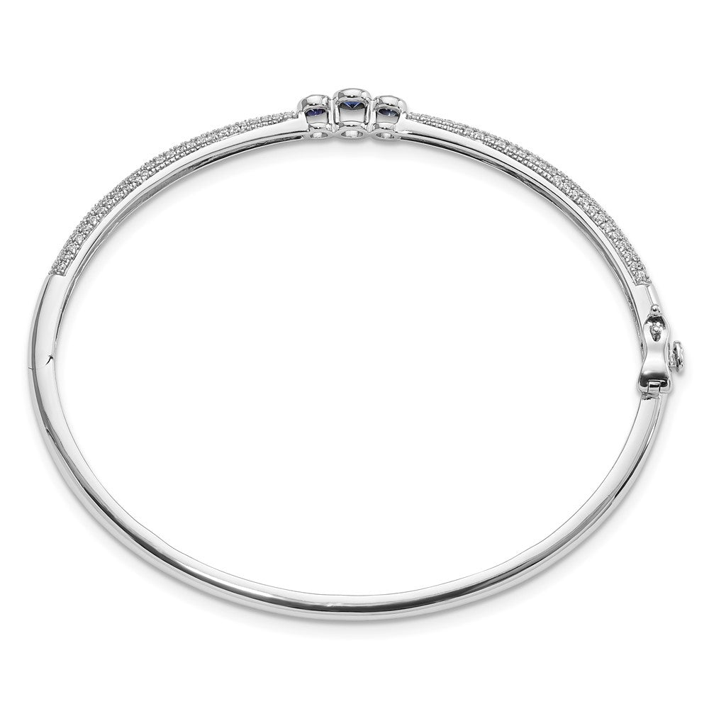 14K Weißgold 7/8 Ct. Im Labor Gezüchtet Diamant Vs/si+ G+ und Im Labor Erzeugt Rubin Armreif Armband
