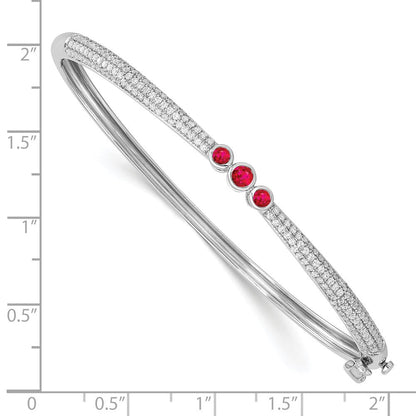 14K Gelbgold Armreif mit Rubin und natürlichem Diamant