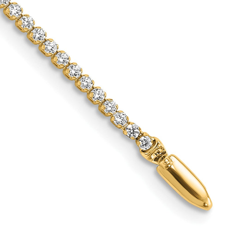 14K Gelbgold 1 1/3 Ct. Im Labor Gezüchtet Diamant Vs/si+ G+ 7 Zoll Tennis Armband