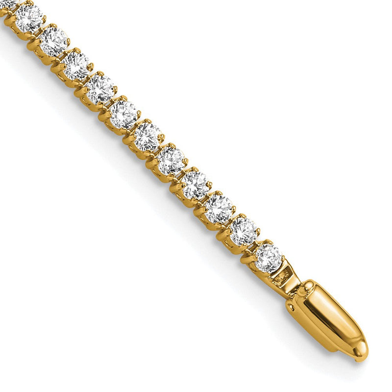 14K Gelbgold 3 1/5 Ct. Im Labor Gezüchtet Diamant Vs/si+ G+ Rund Tennis Armband