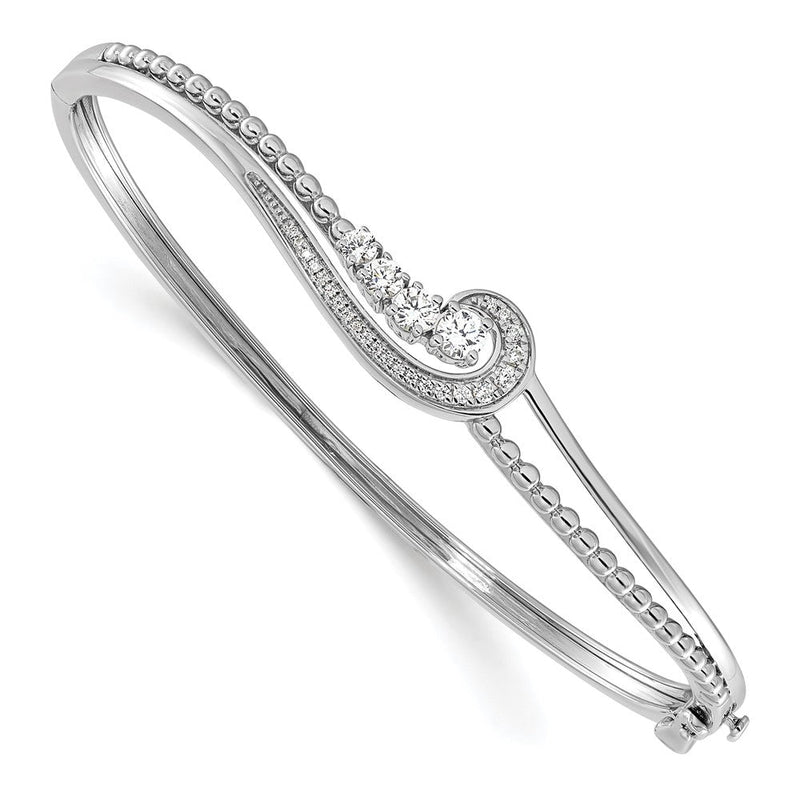 14K Weißgold 1/2 Ct. Im Labor Gezüchtet Diamant Vs/si+ G+ Wirbel Armreif Armband