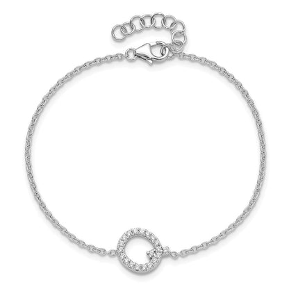 14K Gelbgold Armband mit natürlichem Diamant-Buchstaben „Q" seitlich, mit 2,5 cm Verlängerung