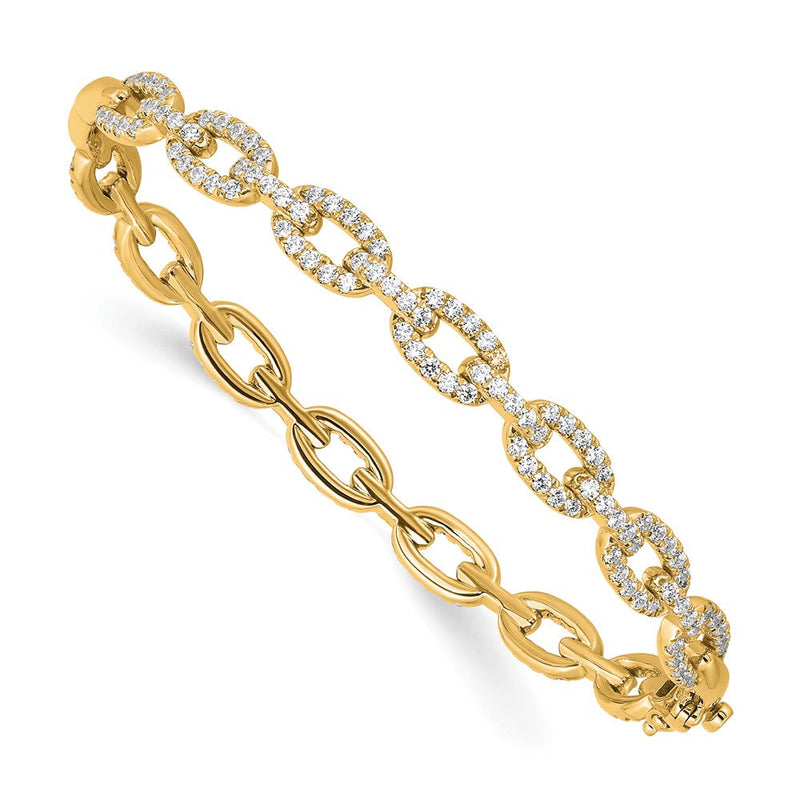 14K Gelbgold True Origin 2 1/6 Karat Im Labor Gezüchtet Diamant Vs D E F 7 Zoll Glieder Armreif