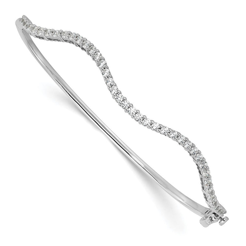 14K Weißgold True Origin 1 Karat Im Labor Gezüchtet Diamant Vs D E F 6.75 Zoll Fantasie Gewellt Armreif