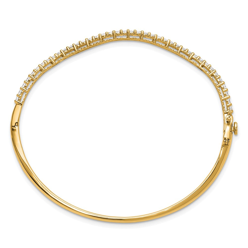 14K Gelbgold True Origin 1 Karat Im Labor Gezüchtet Diamant Vs D E F 6.25 Zoll Fantasie Gewellt Armreif
