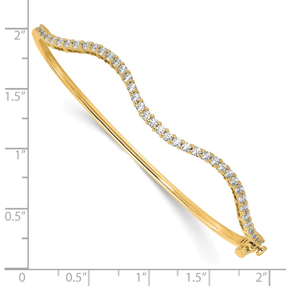 14K Gelbgold True Origin 1 Karat Im Labor Gezüchtet Diamant Vs D E F 6.25 Zoll Fantasie Gewellt Armreif