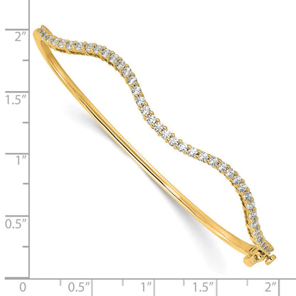 14K Gelbgold True Origin 1 Karat Im Labor Gezüchtet Diamant Vs D E F 6.25 Zoll Fantasie Gewellt Armreif