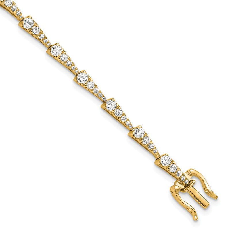 14K Gelbgold True Origin 2 1/5 Karat Im Labor Gezüchtet Diamant Vs D E F 7 Zoll Fantasie Armband