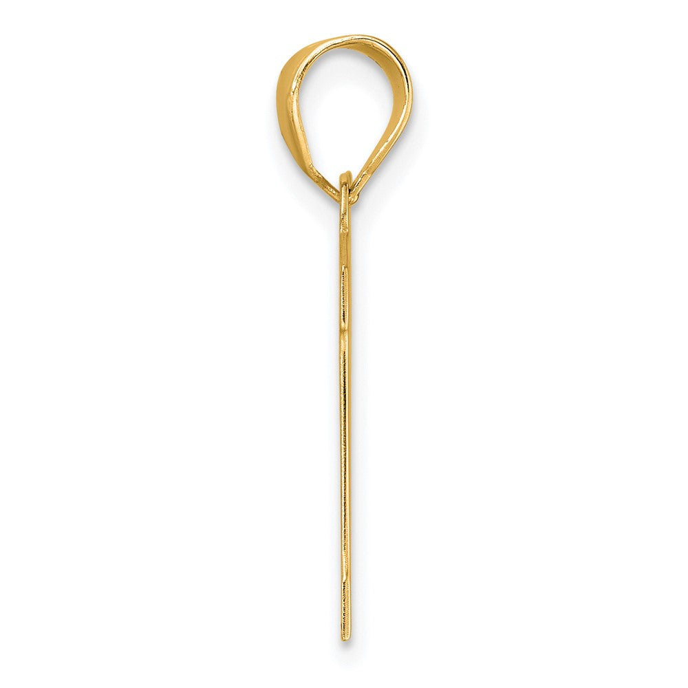 14K Gelbgold Polierter Block-Anhänger Zahl 11