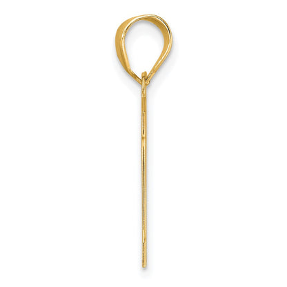 14K Gelbgold Polierter Block-Anhänger Zahl 11
