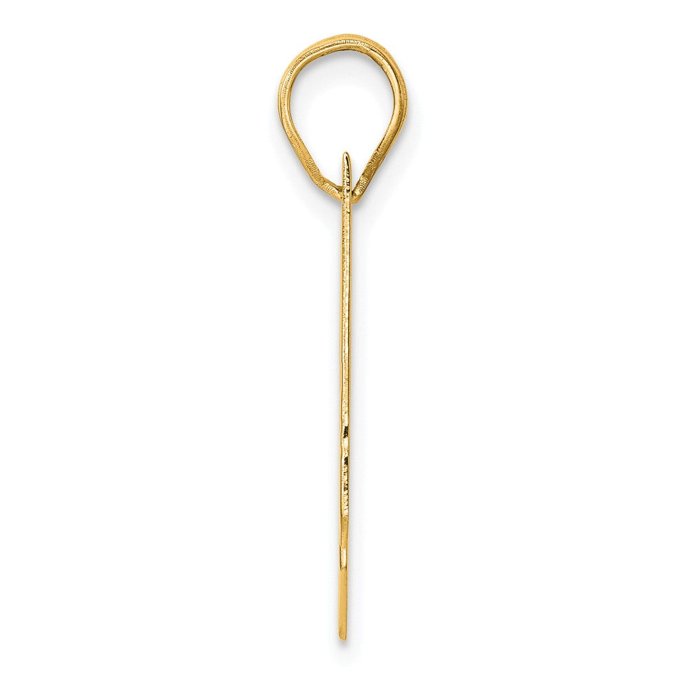 14K Gelbgold Polierter Anhänger Blockzahl 21