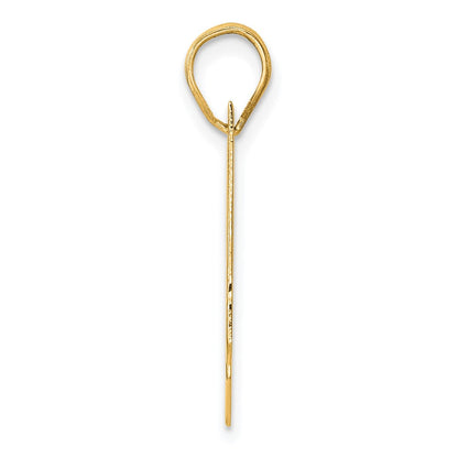 14K Gelbgold Polierter Anhänger Blockzahl 21