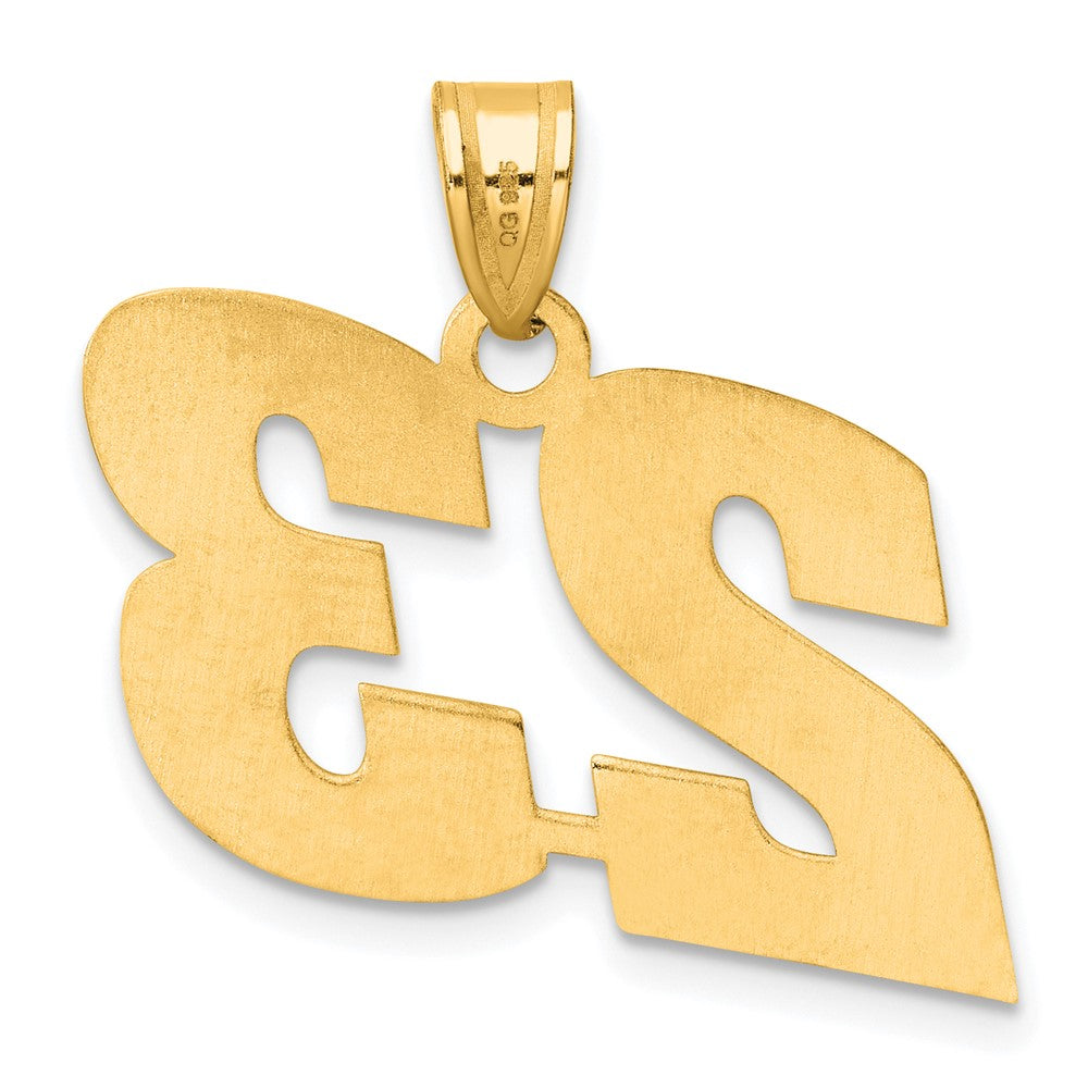 14K Gelbgold Poliert Block-Zahl-Anhänger „23