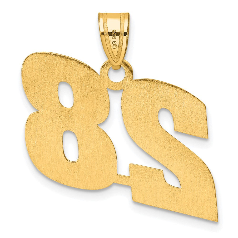 14K Gelbgold Anhänger „Zahl 28“ in polierter Blockschrift