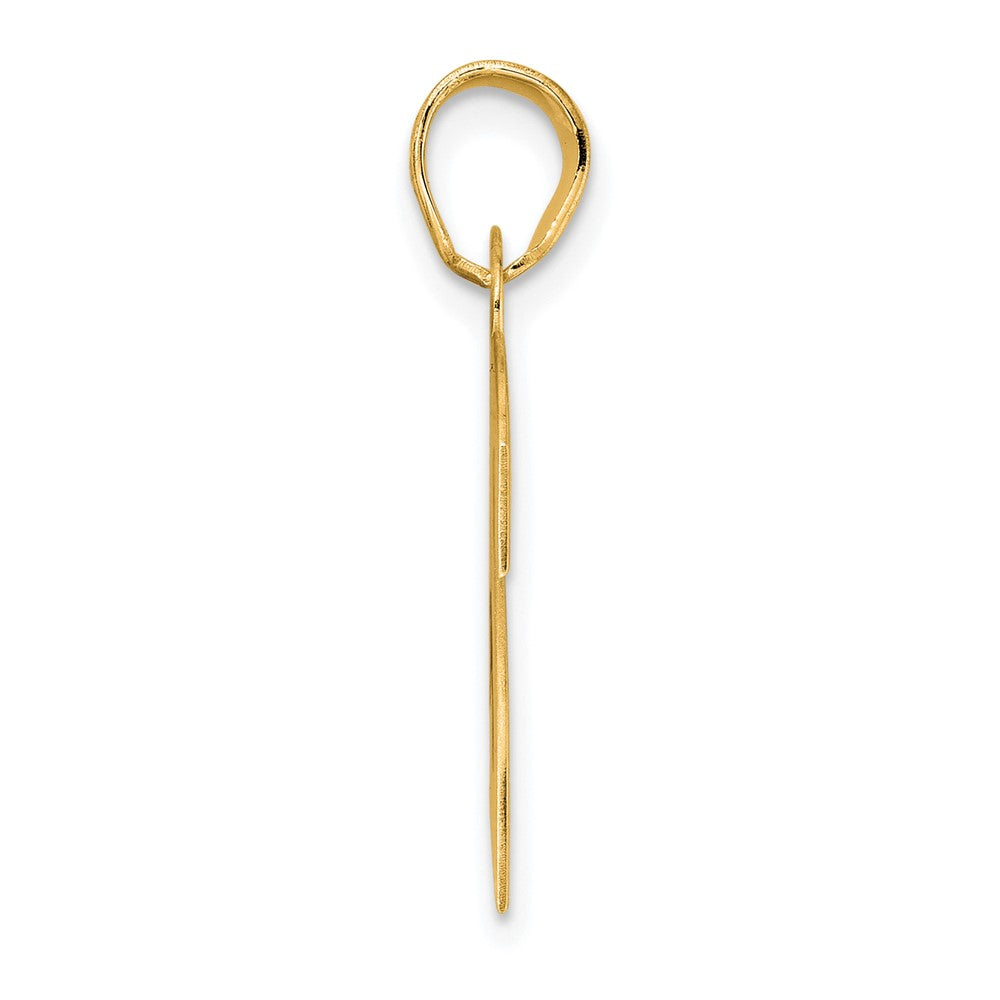 14K Gelbgold polierter Anhänger „Blockzahl 29“