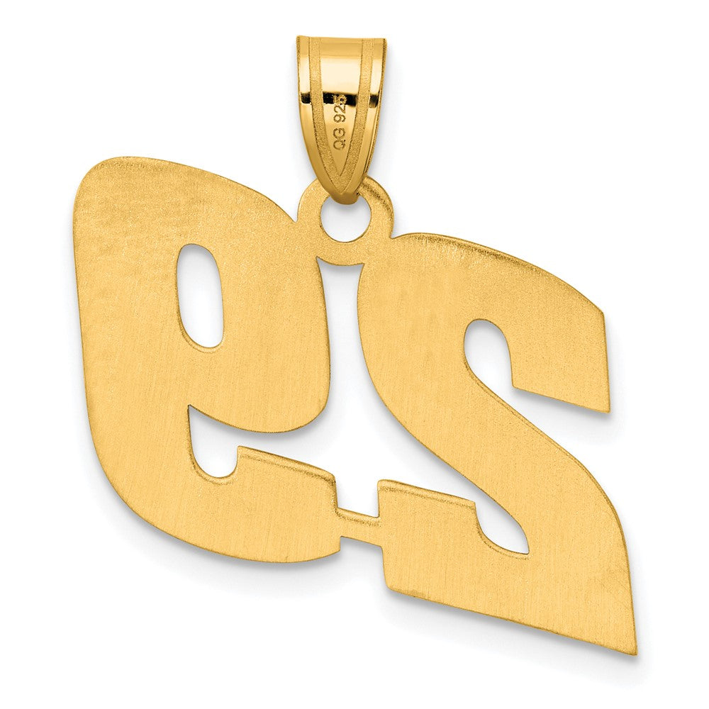 14K Gelbgold polierter Anhänger „Blockzahl 29“