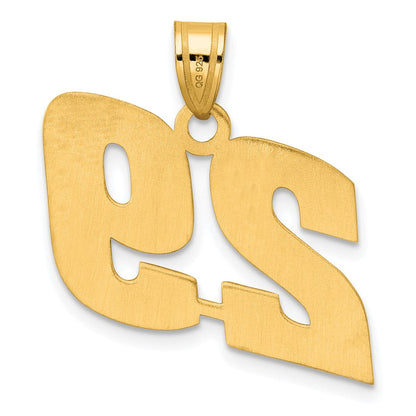 14K Gelbgold polierter Anhänger „Blockzahl 29“