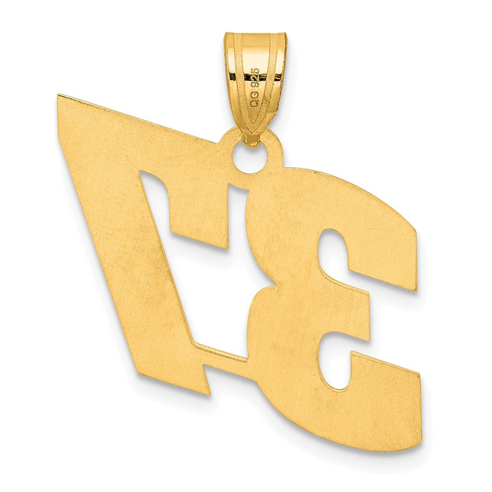 14K Gelbgold Poliert Zahlenanhänger „37“ (Blockschrift)