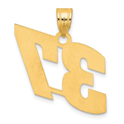 14K Gelbgold Poliert Zahlenanhänger „37“ (Blockschrift)
