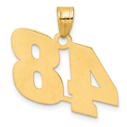 14K Gelbgold Poliert Block-Zahl 48 Anhänger