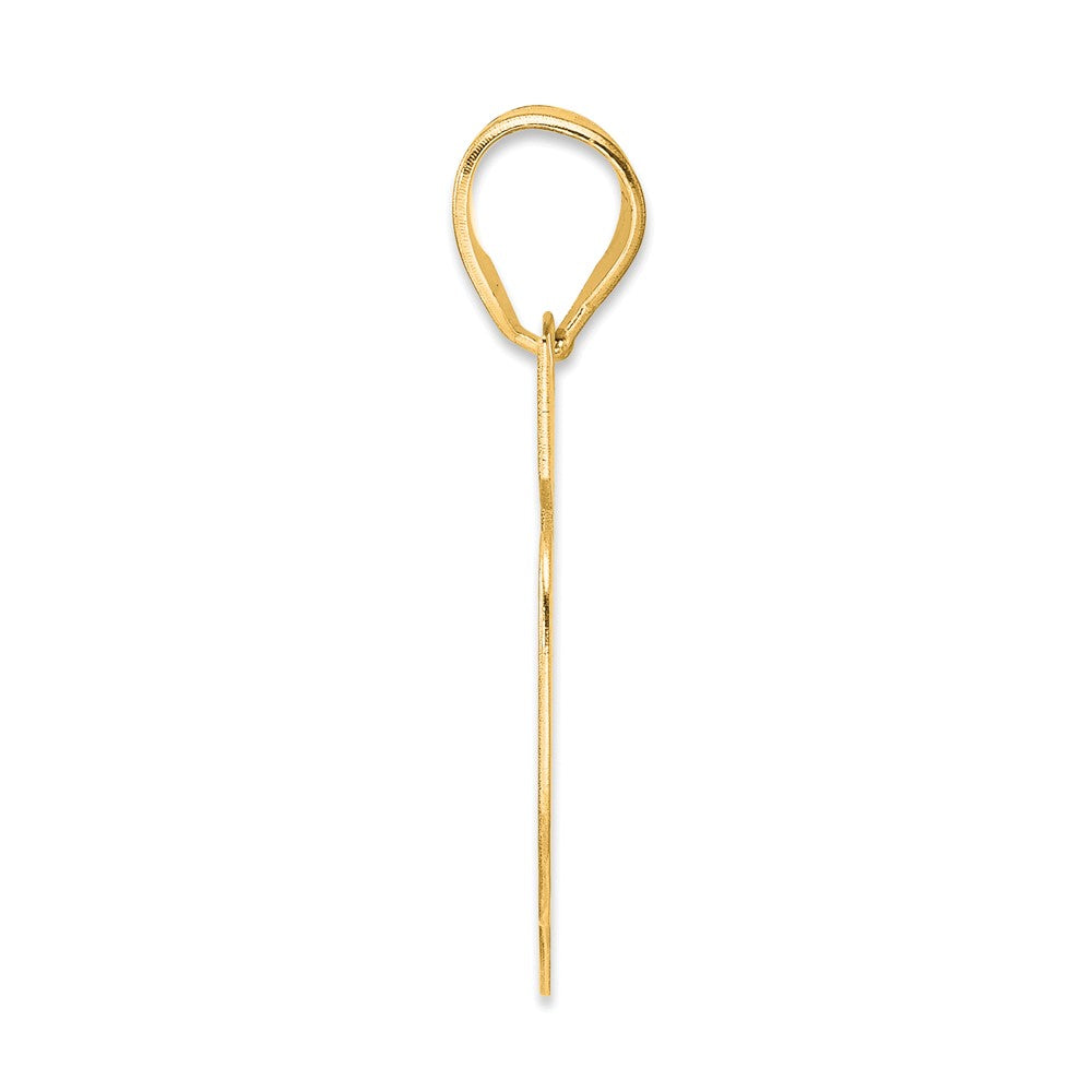 14K Gelbgold Polierter Zahlenanhänger „55" (Blocknummer)