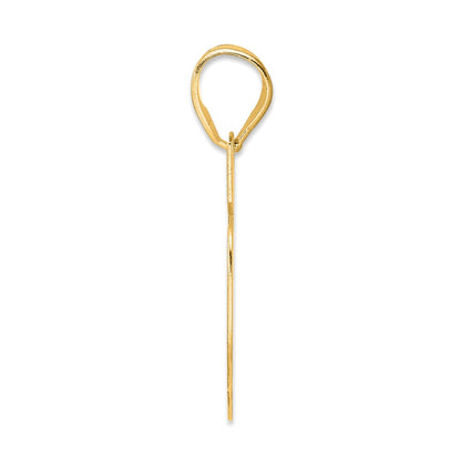 14K Gelbgold Polierter Zahlenanhänger „55" (Blocknummer)