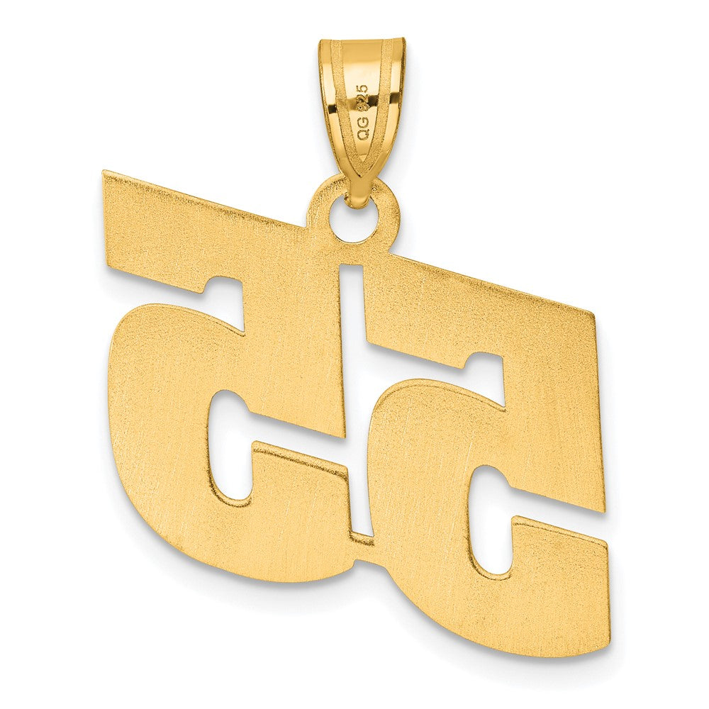 14K Gelbgold Polierter Zahlenanhänger „55" (Blocknummer)