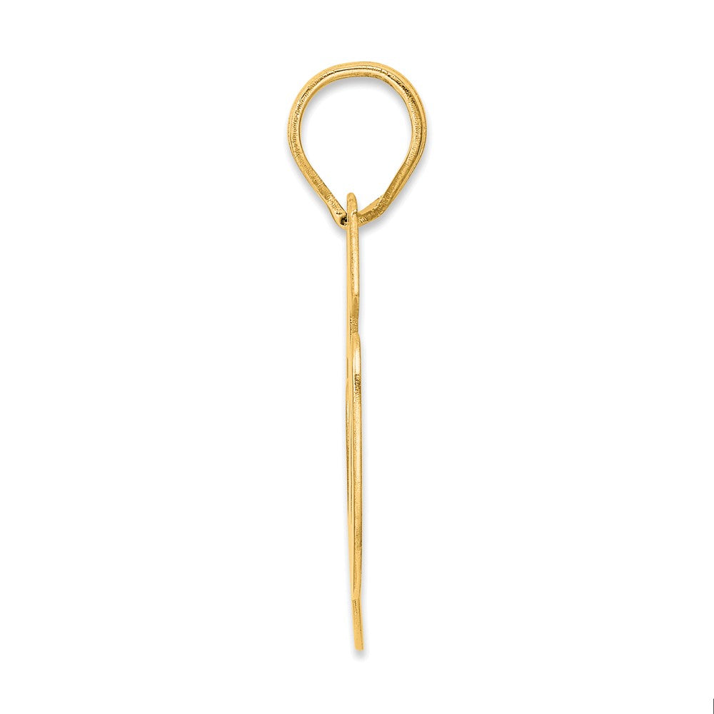 14K Gelbgold Poliert Zahl 56 Anhänger (Block-Design)