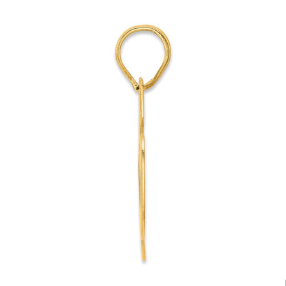 14K Gelbgold Poliert Zahl 56 Anhänger (Block-Design)