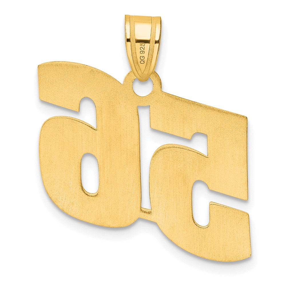 14K Gelbgold Poliert Zahl 56 Anhänger (Block-Design)