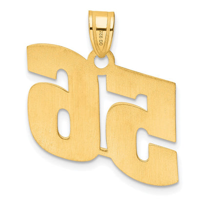 14K Gelbgold Poliert Zahl 56 Anhänger (Block-Design)