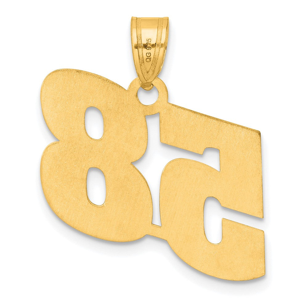 14K Gelbgold Polierter Block-Anhänger Nummer 58