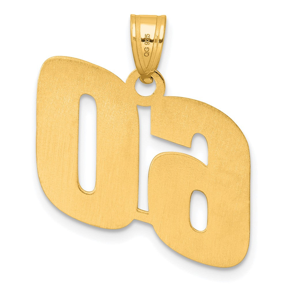 14K Gelbgold Polierter Anhänger mit Blockzahl 60