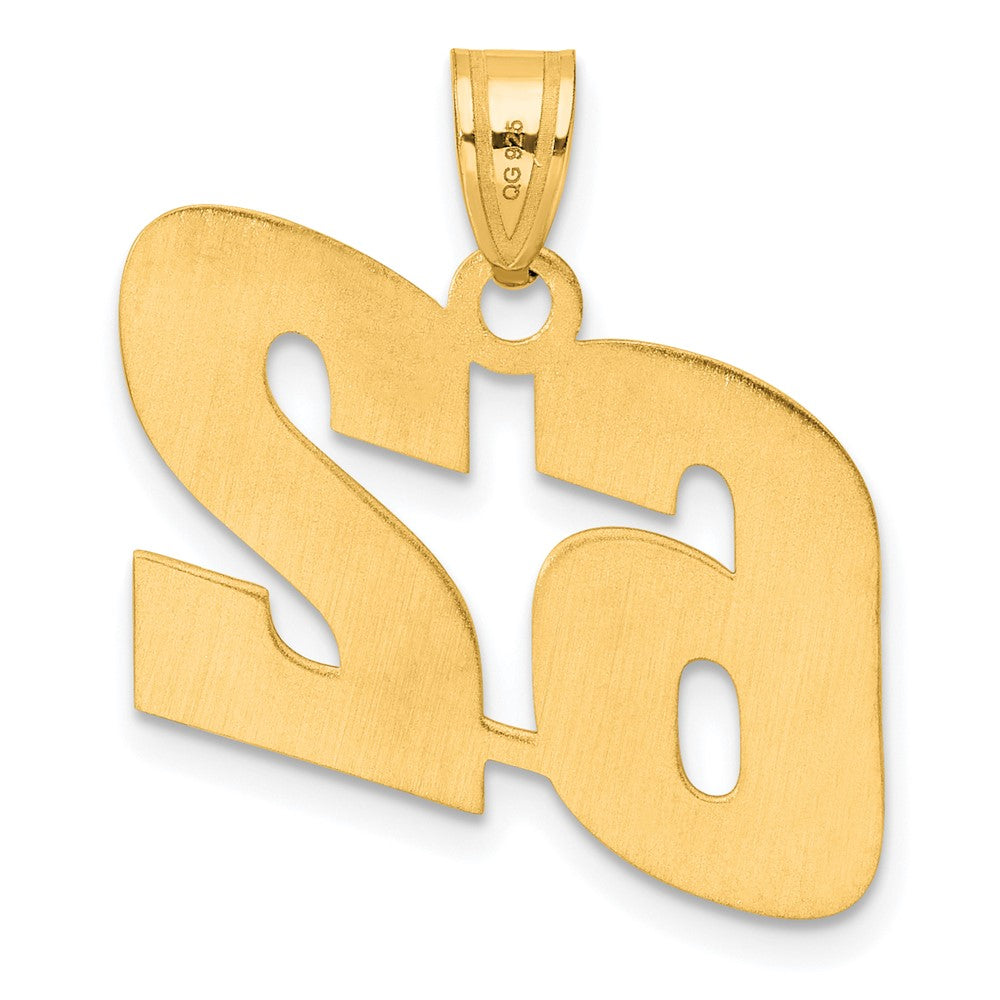14K Gelbgold Polierter Block-Anhänger Nummer 62