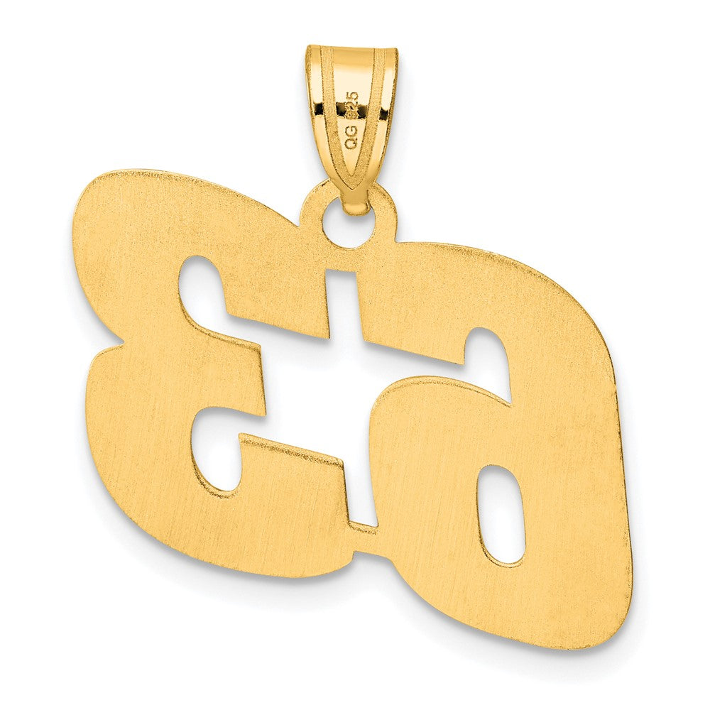 14K Gelbgold Poliert Zahlenblock Anhänger „63