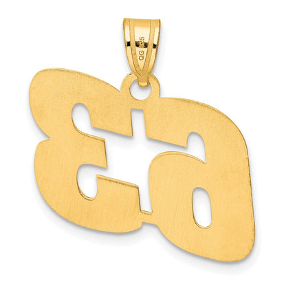 14K Gelbgold Poliert Zahlenblock Anhänger „63