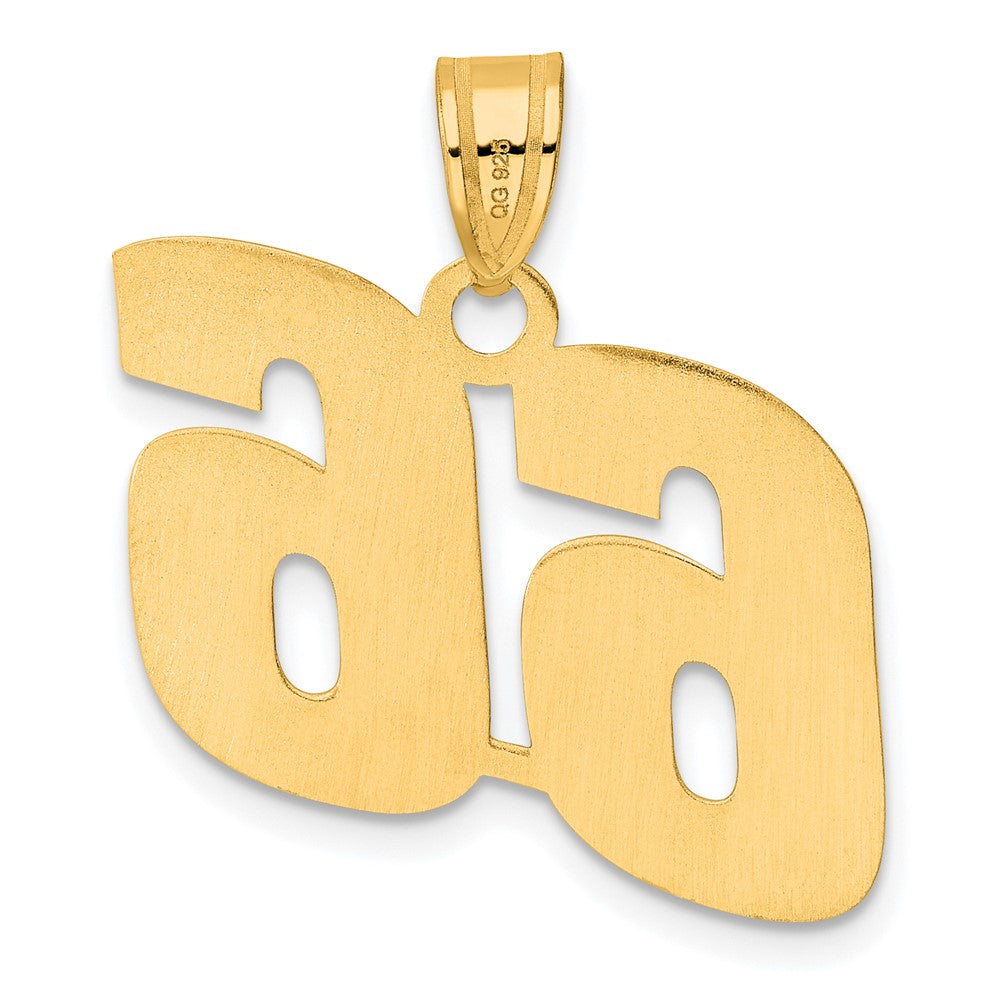 14K Gelbgold polierter Anhänger mit Blocknummer 66