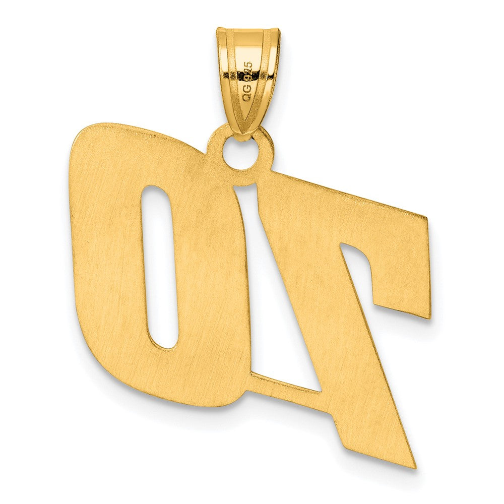 14K Gelbgold polierter Anhänger mit Blockzahl 70