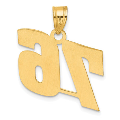 14K Gelbgold Poliert Block-Zahl 76 Anhänger
