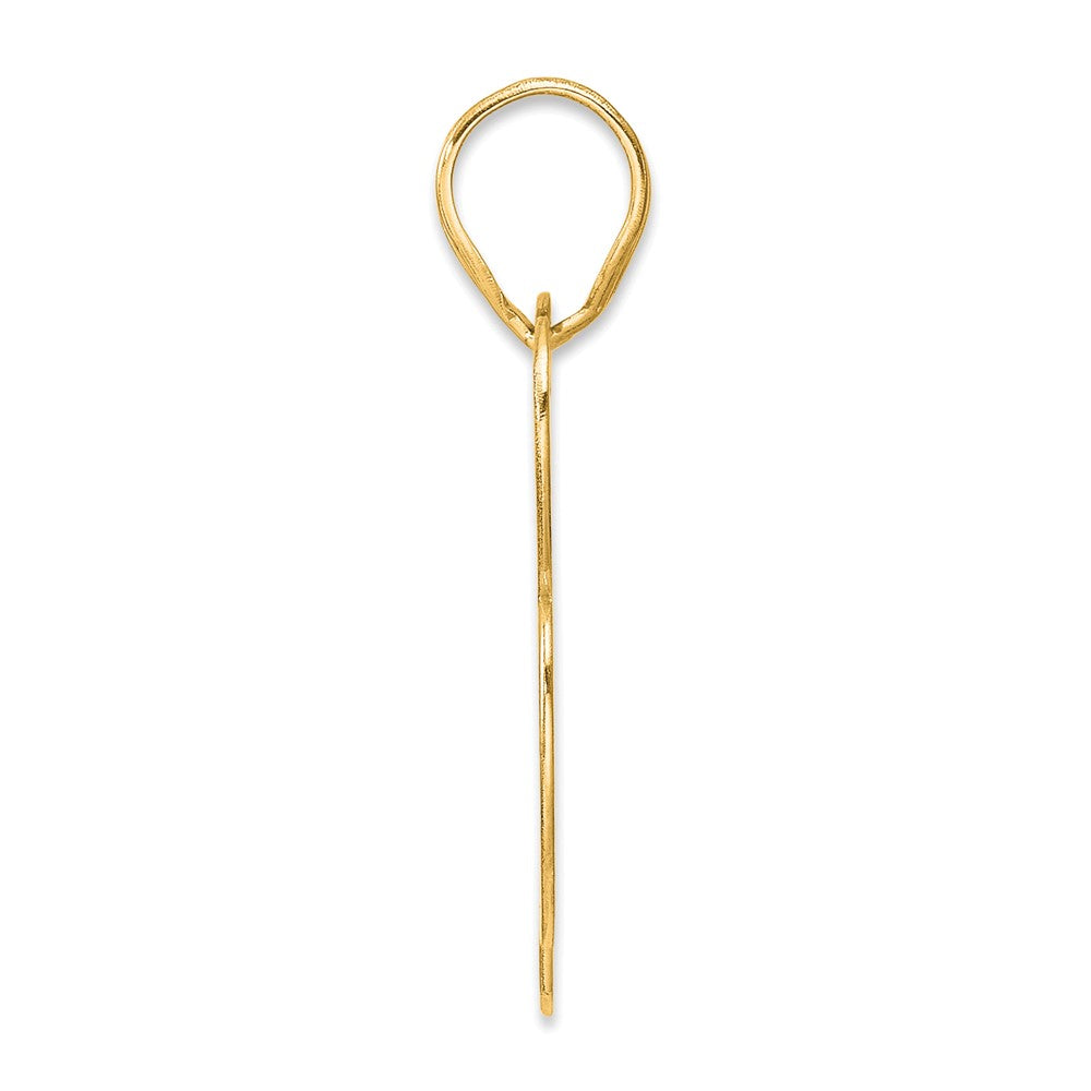 14K Gelbgold polierter Anhänger Blockzahl „78“