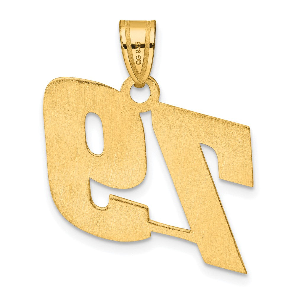 14K Gelbgold Anhänger mit poliertem Blockzahl-Motiv „79“