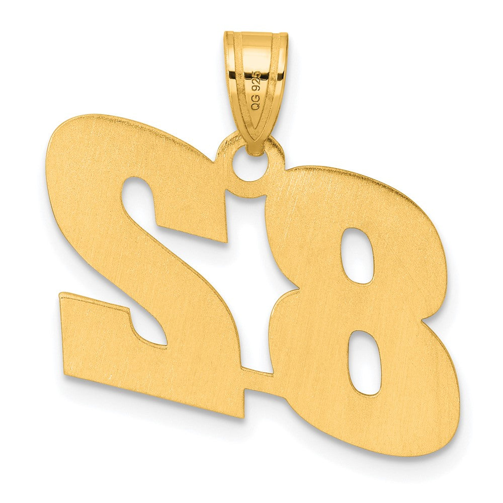 14K Gelbgold Polierter Anhänger mit Blockzahl 82