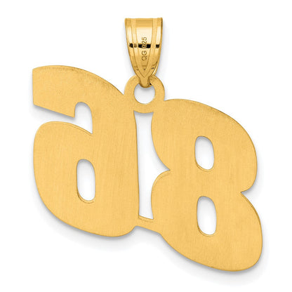 14K Gelbgold Poliert Block-Zahl 86 Anhänger
