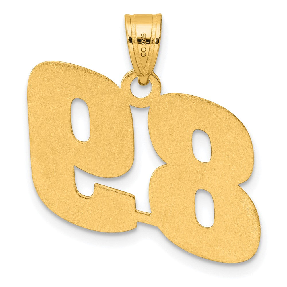 14K Gelbgold Polierter Anhänger mit Blocknummer 89